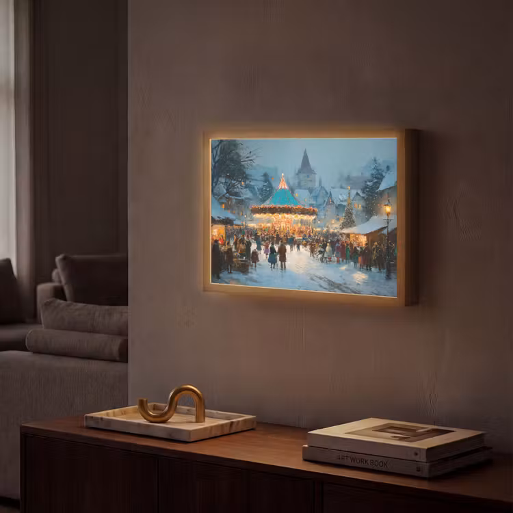 Lightbox - Wandlamp - Winterkermis - Dorp - Kleurrijk — 2