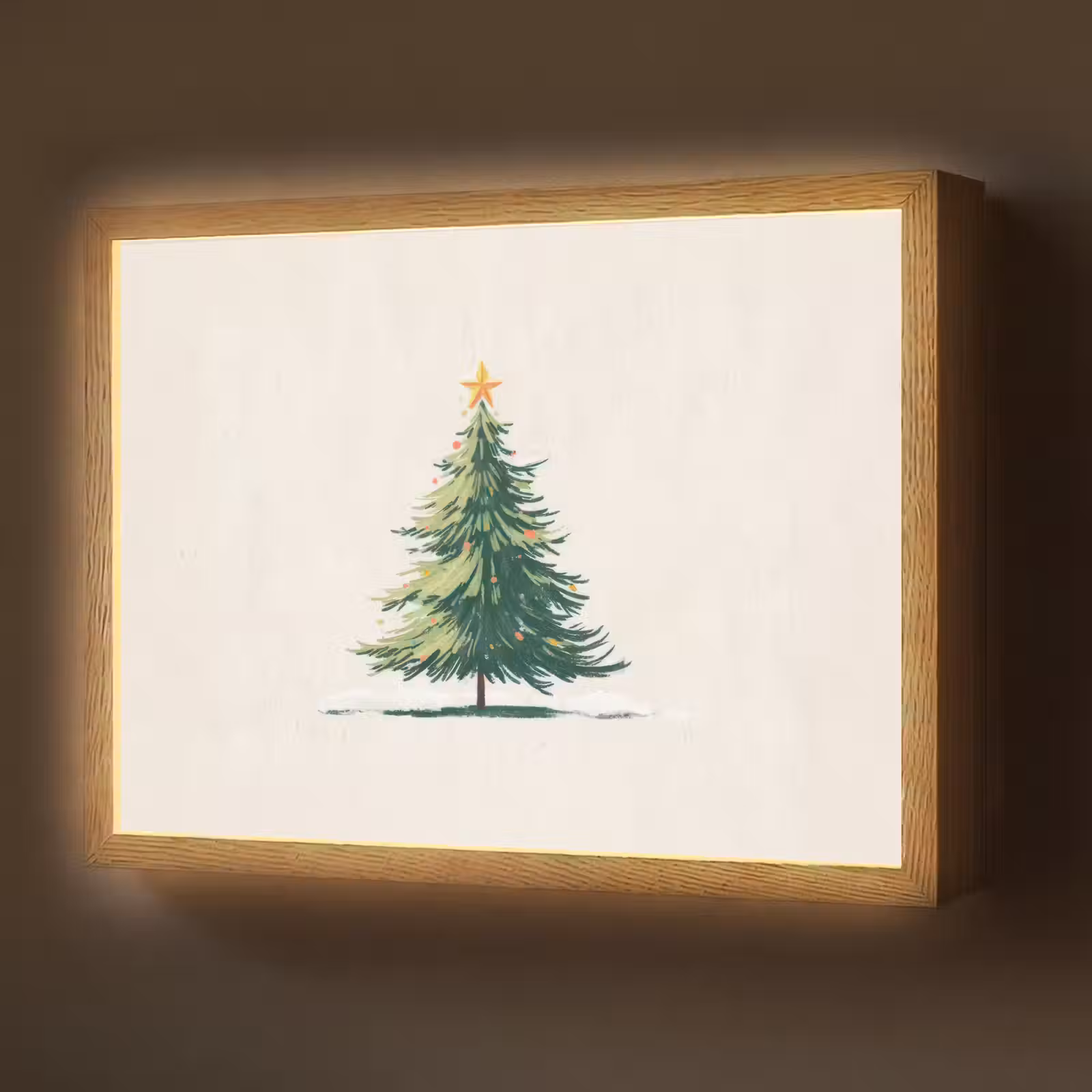 Lightbox - Wandlamp - Kerstboom - Illustratie - Ster - Sneeuw — 1