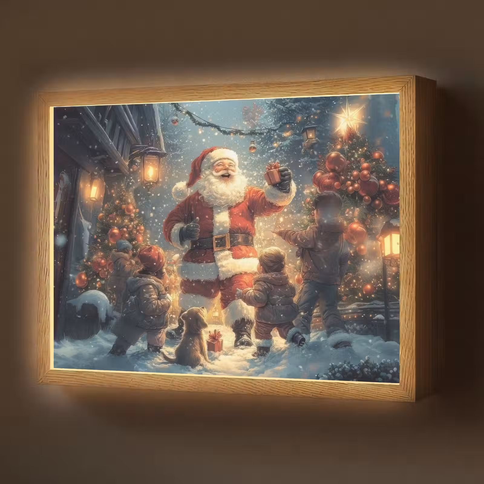 Lightbox - Wandlamp - Kerstvreugde - Sneeuw - Kleurrijk — 1