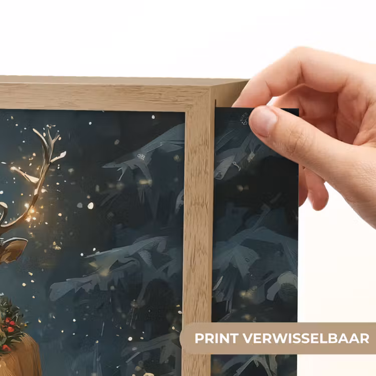 Lightbox - Wandlamp - Dennensprookje - Rendier - Nacht — 5