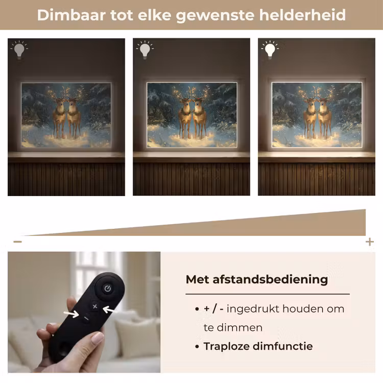 Lightbox - Wandlamp - Dennensprookje - Rendier - Nacht — 9