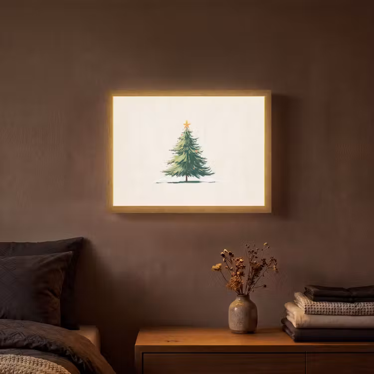 Lightbox - Wandlamp - Kerstboom - Illustratie - Ster - Sneeuw — 3