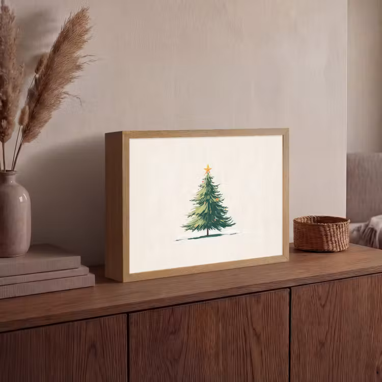 Lightbox - Wandlamp - Kerstboom - Illustratie - Ster - Sneeuw — 4