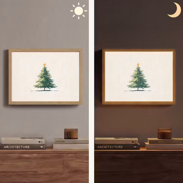 Lightbox - Wandlamp - Kerstboom - Illustratie - Ster - Sneeuw — 6