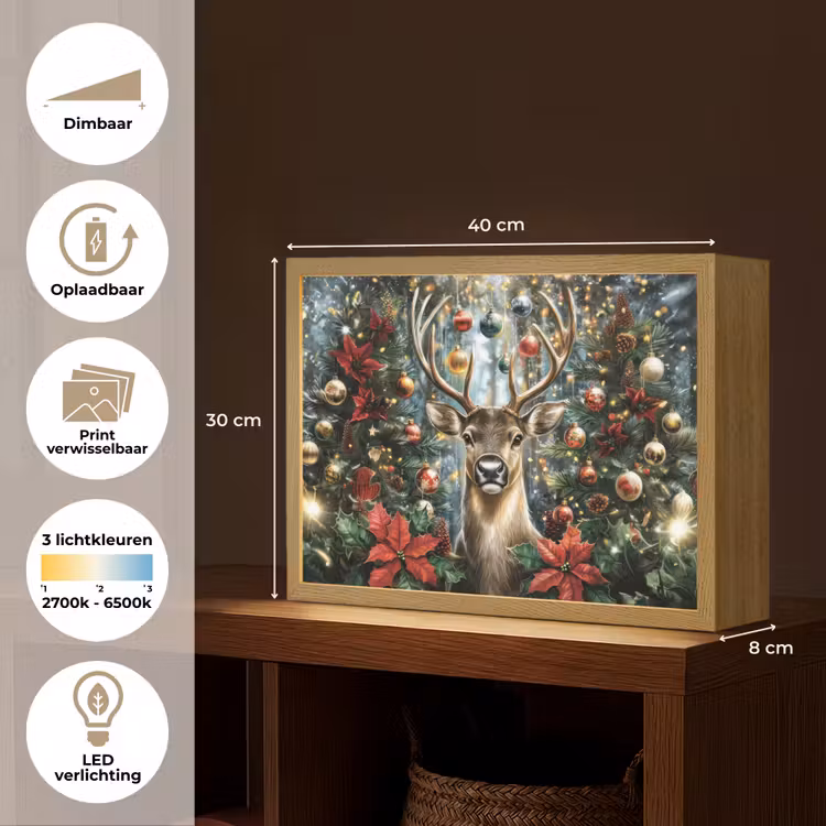 Lightbox - Wandlamp - Kerstfeest - Dennenbos - Rood — 10