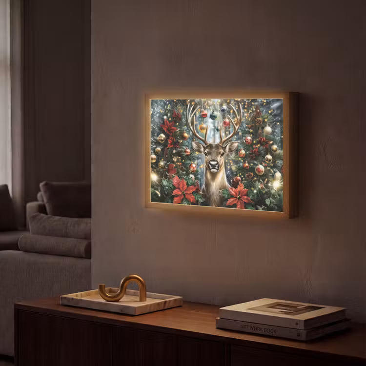 Lightbox - Wandlamp - Kerstfeest - Dennenbos - Rood — 2