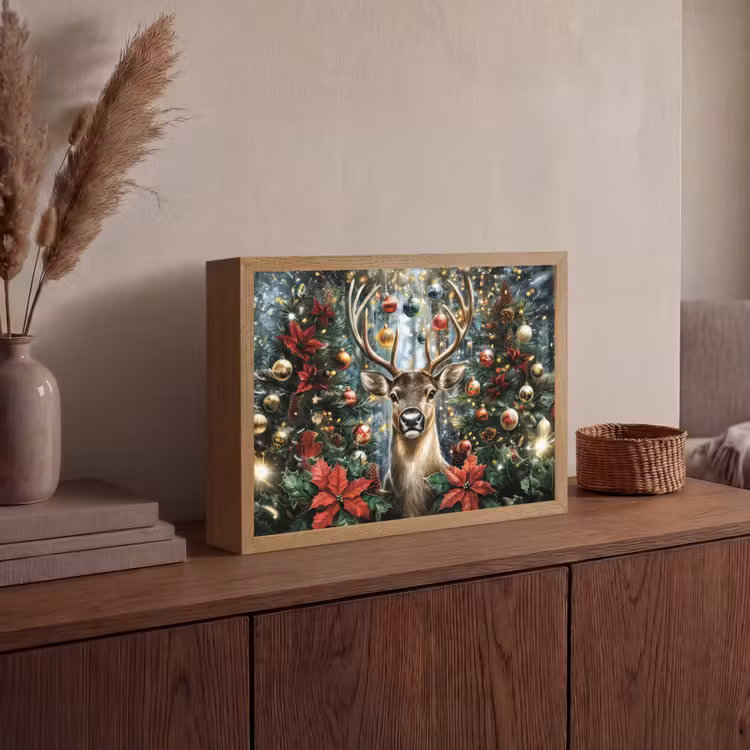 Lightbox - Wandlamp - Kerstfeest - Dennenbos - Rood — 4