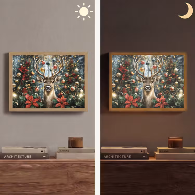 Lightbox - Wandlamp - Kerstfeest - Dennenbos - Rood — 6