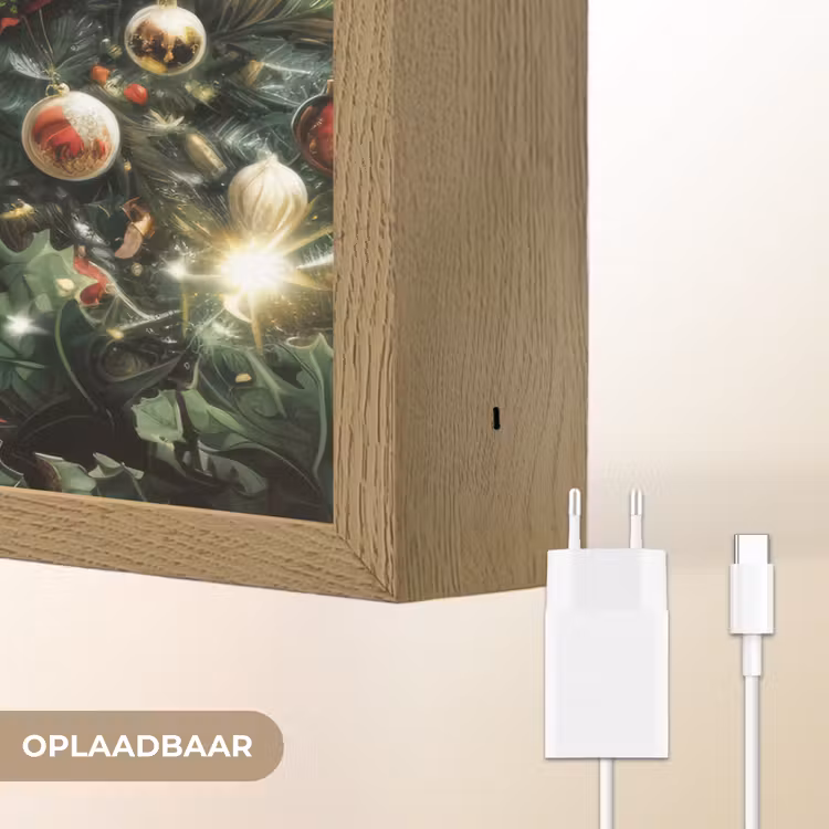 Lightbox - Wandlamp - Kerstfeest - Dennenbos - Rood — 7