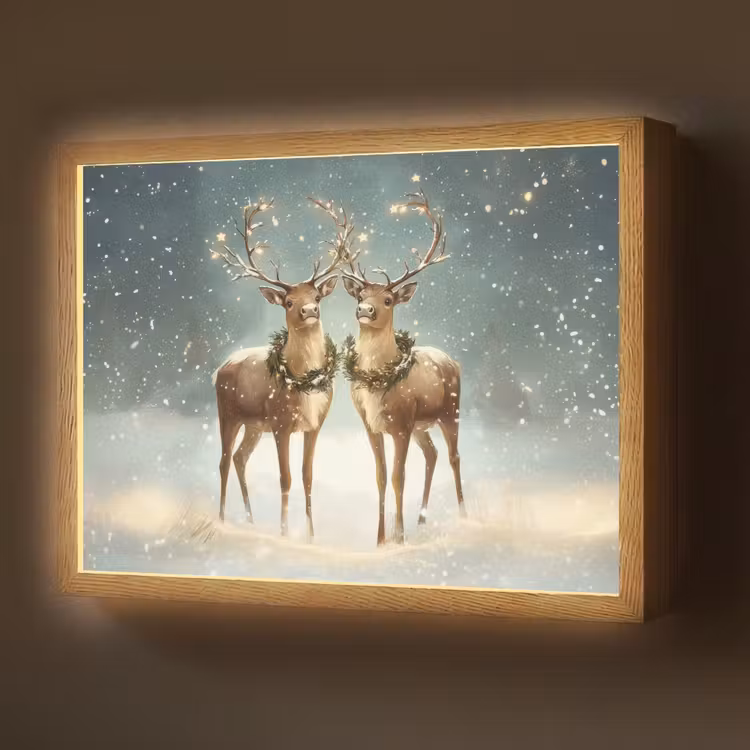 Lightbox - Wandlamp - Kerstmagie - Winterwoud - Rendier — 1