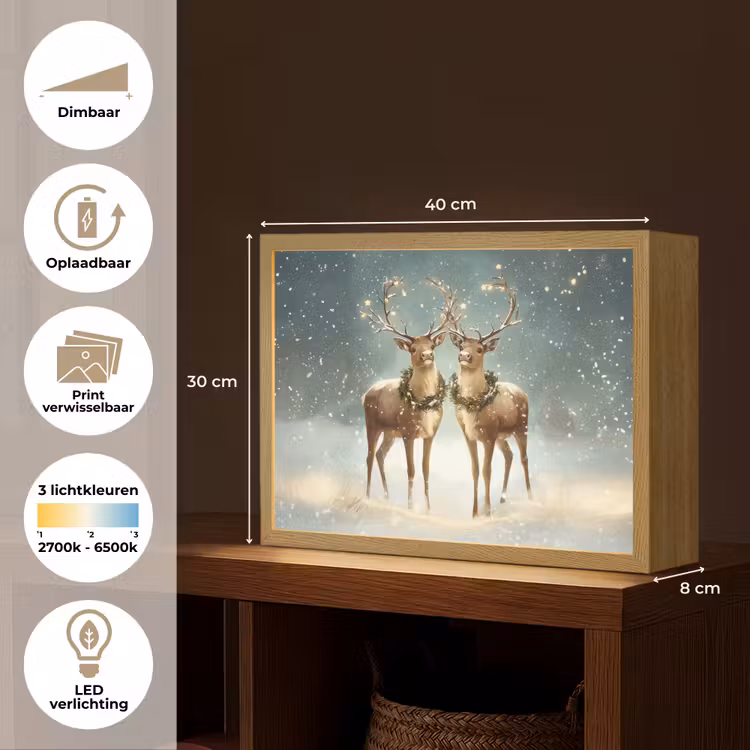 Lightbox - Wandlamp - Kerstmagie - Winterwoud - Rendier — 10