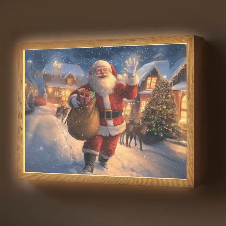 Lightbox - Wandlamp - Kerstman - Dorp - Hert - Donker — 1