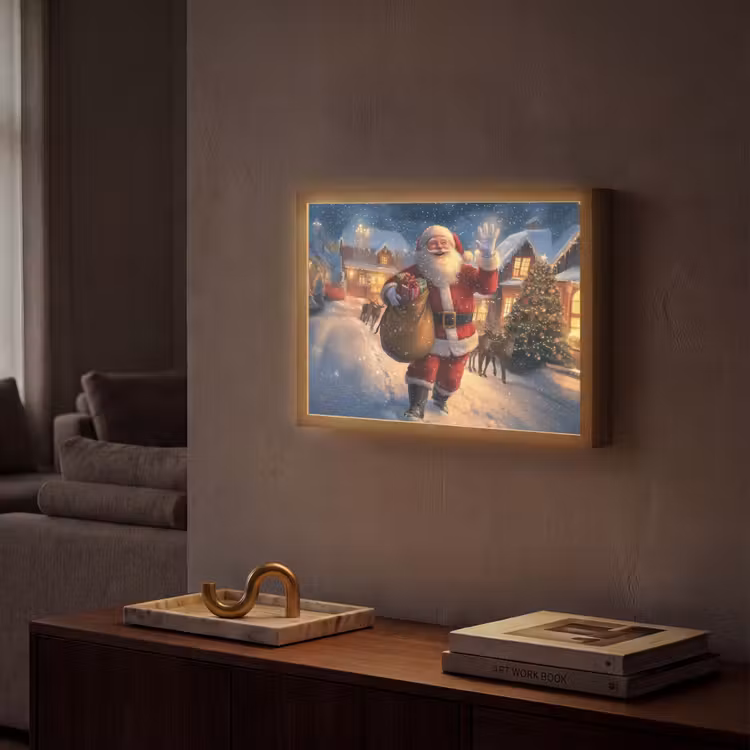 Lightbox - Wandlamp - Kerstman - Dorp - Hert - Donker — 2
