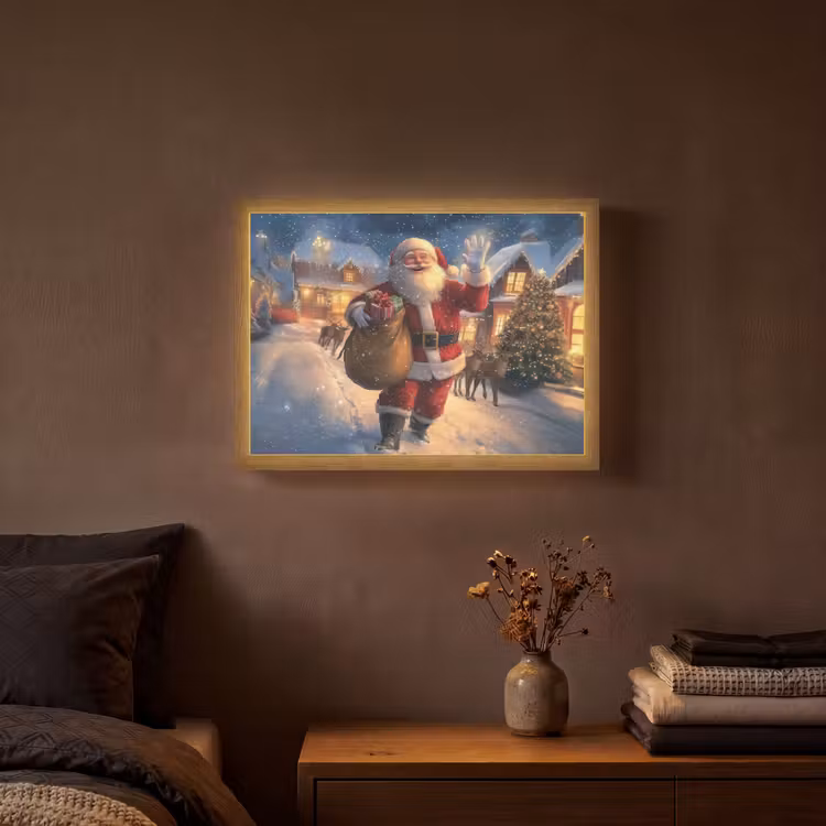 Lightbox - Wandlamp - Kerstman - Dorp - Hert - Donker — 3