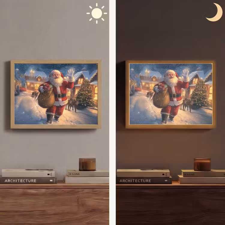 Lightbox - Wandlamp - Kerstman - Dorp - Hert - Donker — 6