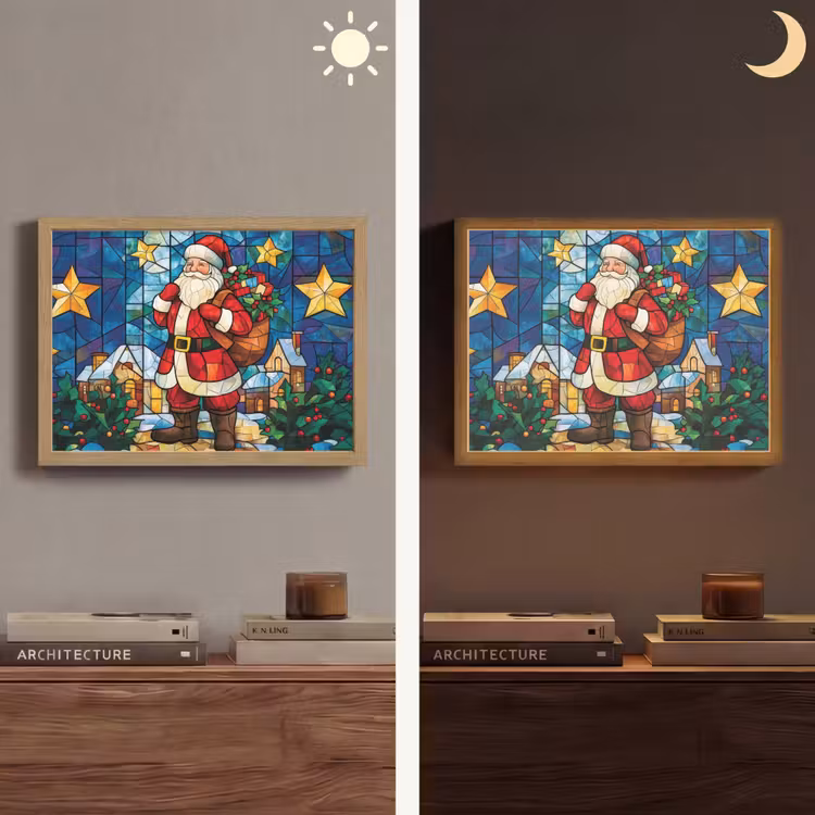 Lightbox - Wandlamp - Kerstman - Glas - Kleurrijk — 6