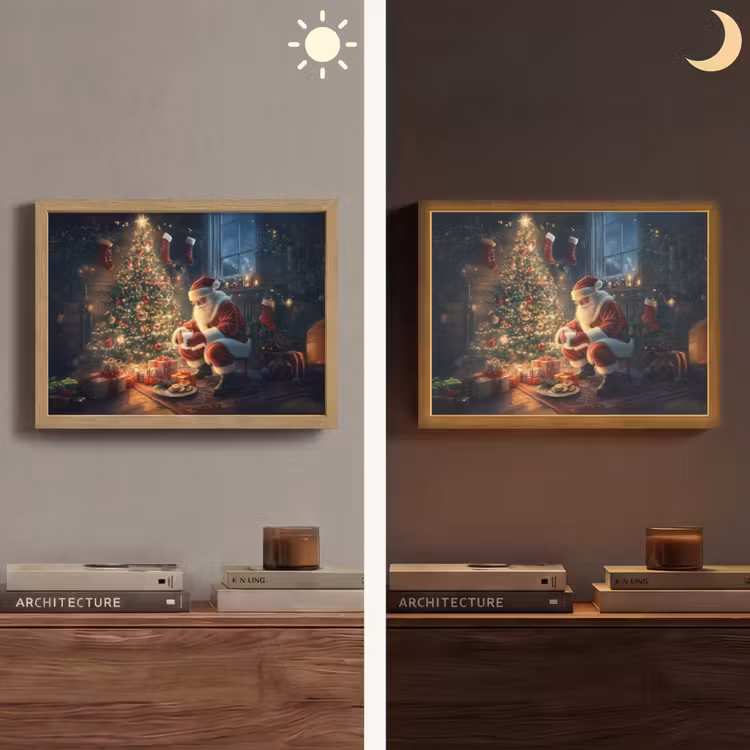 Lightbox - Wandlamp - Kerstman - Haard - Donker — 6