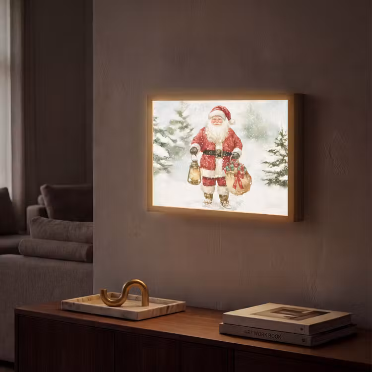 Lightbox - Wandlamp - Kerstman- Winter - Sneeuw - Wit - Rood — 2