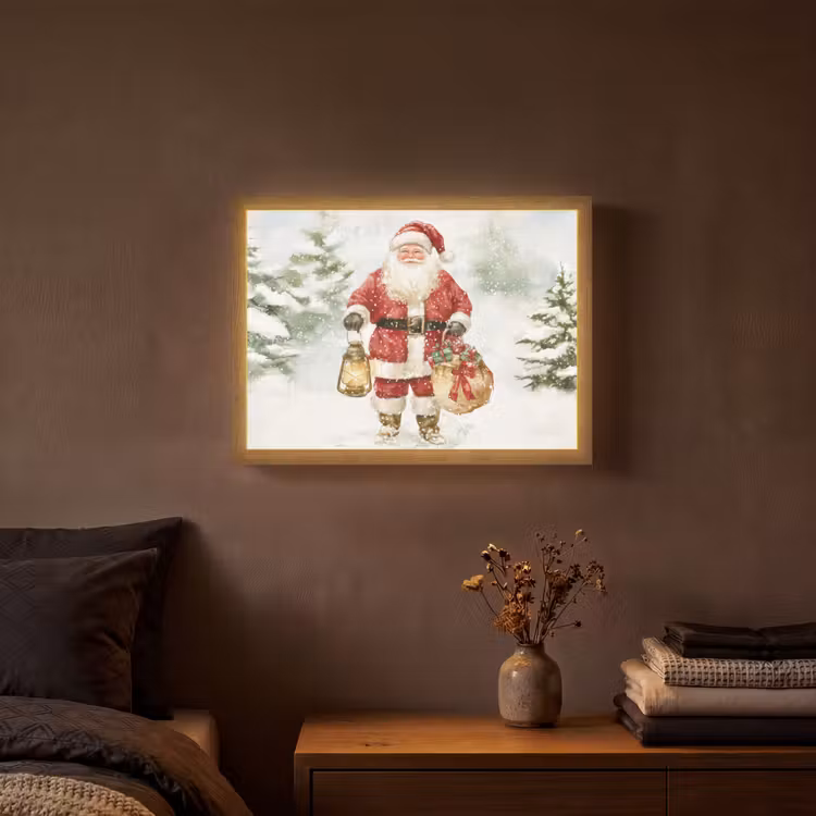 Lightbox - Wandlamp - Kerstman- Winter - Sneeuw - Wit - Rood — 3