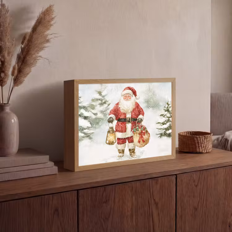 Lightbox - Wandlamp - Kerstman- Winter - Sneeuw - Wit - Rood — 4