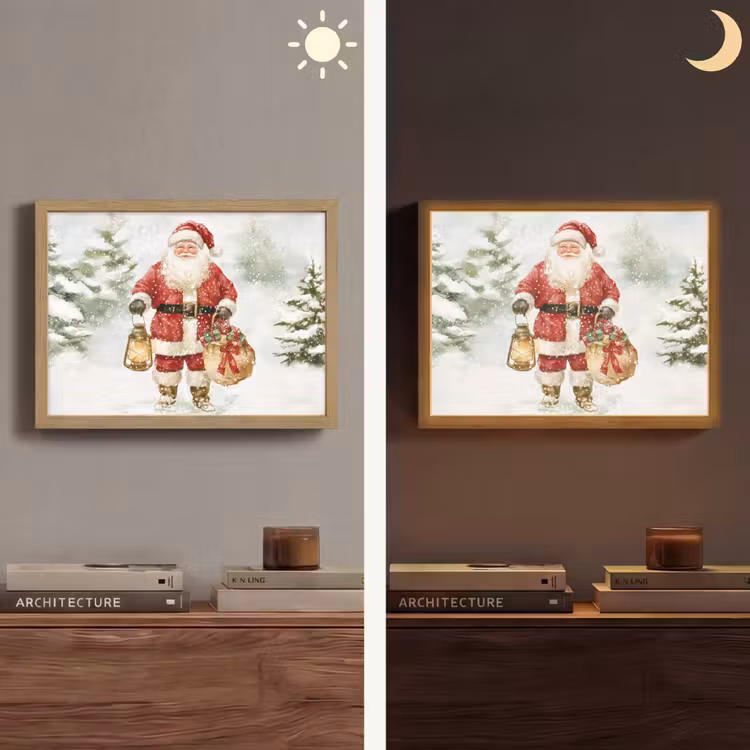 Lightbox - Wandlamp - Kerstman- Winter - Sneeuw - Wit - Rood — 6