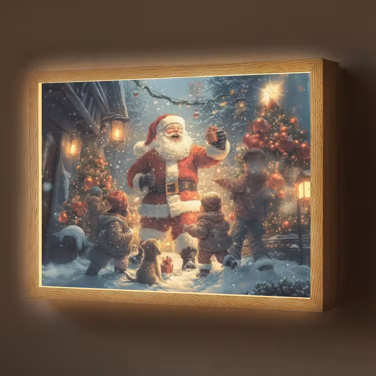 Lightbox - Wandlamp - Kerstvreugde - Sneeuw - Kleurrijk — 1