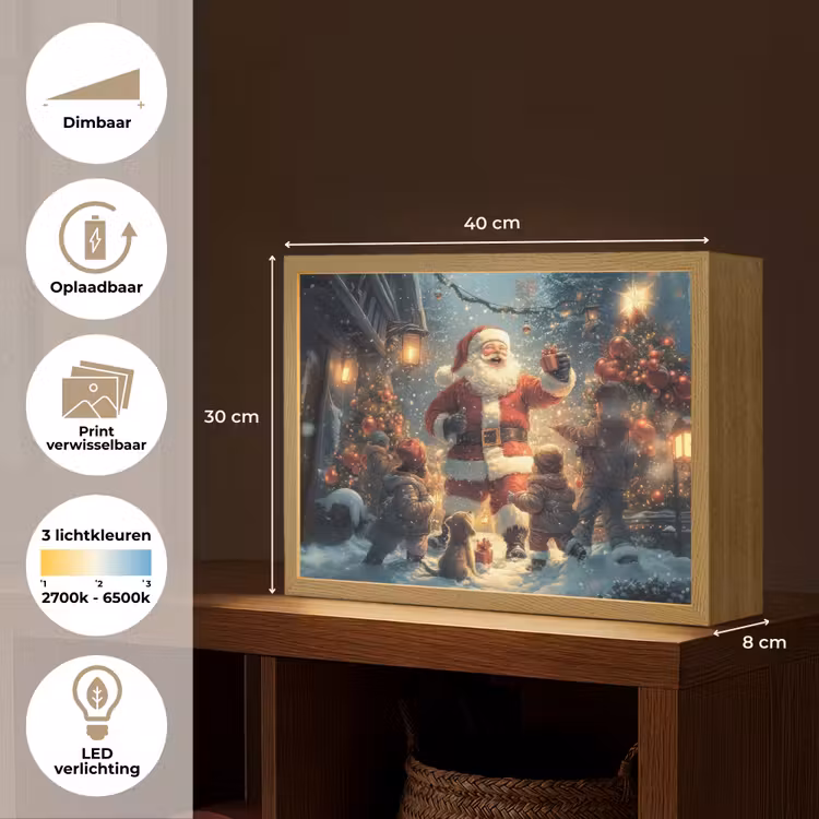 Lightbox - Wandlamp - Kerstvreugde - Sneeuw - Kleurrijk — 10