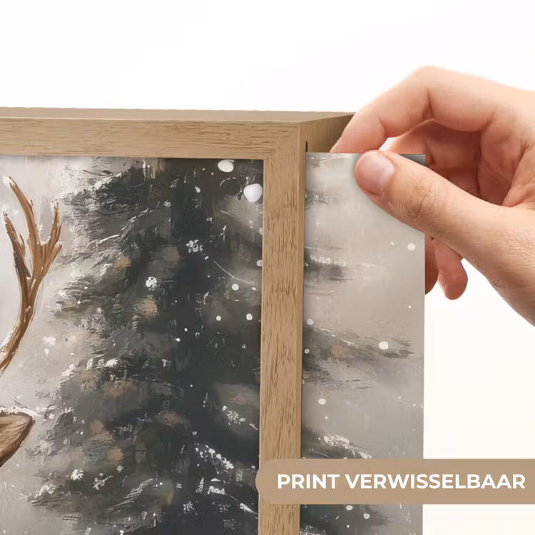 Lightbox - Wandlamp - Winter - Bos - Rendier - Donker — 5
