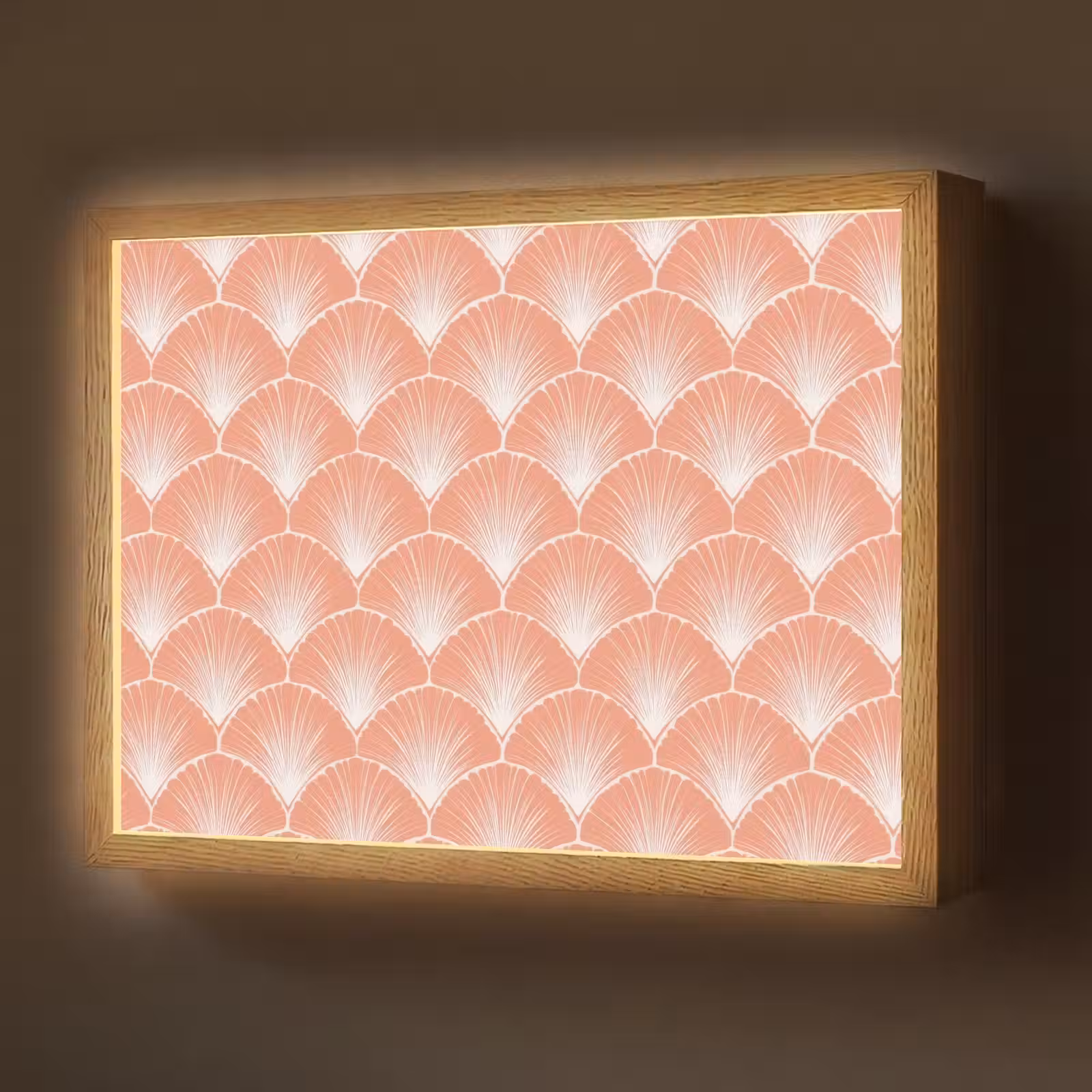 Lightbox - Wandlamp - Waaier - Motief - Zalmroze — 1