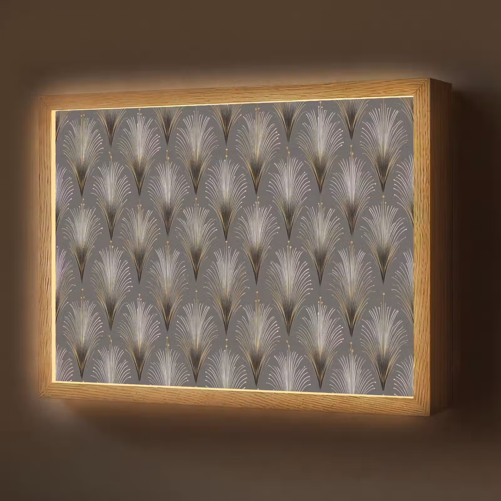 Lightbox - Wandlamp - Waaierstralen - Goud - Antraciet — 1