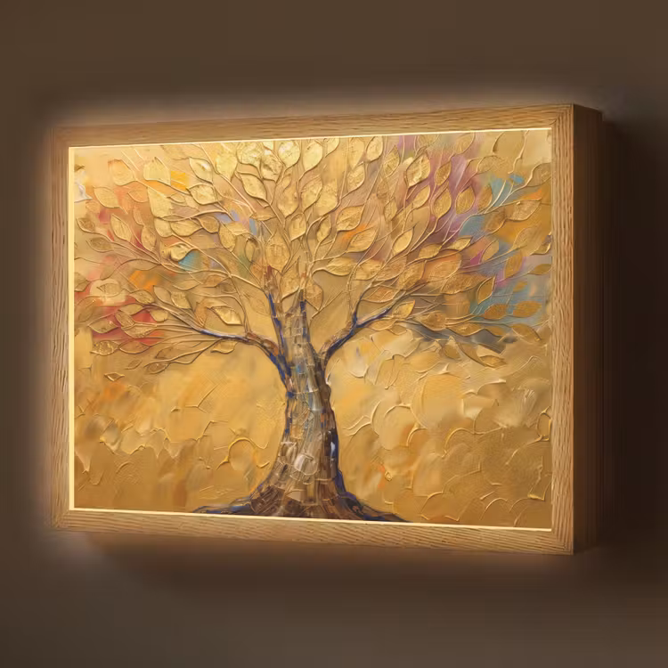 Lightbox - Wandlamp - Goud - Boom - Abstract - Modern — 1