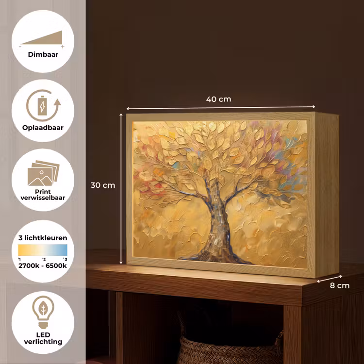 Lightbox - Wandlamp - Goud - Boom - Abstract - Modern — 10