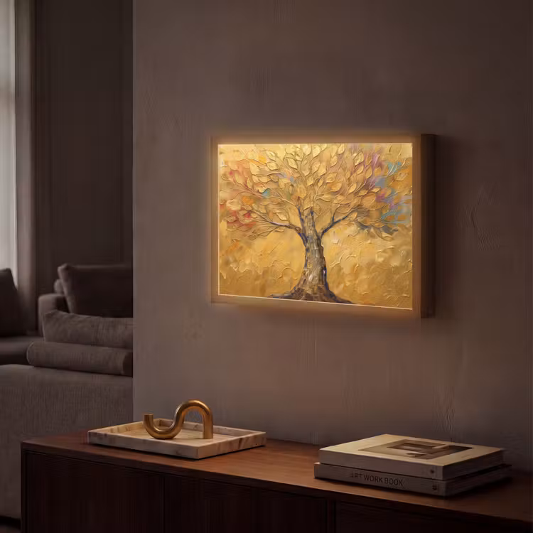 Lightbox - Wandlamp - Goud - Boom - Abstract - Modern — 2