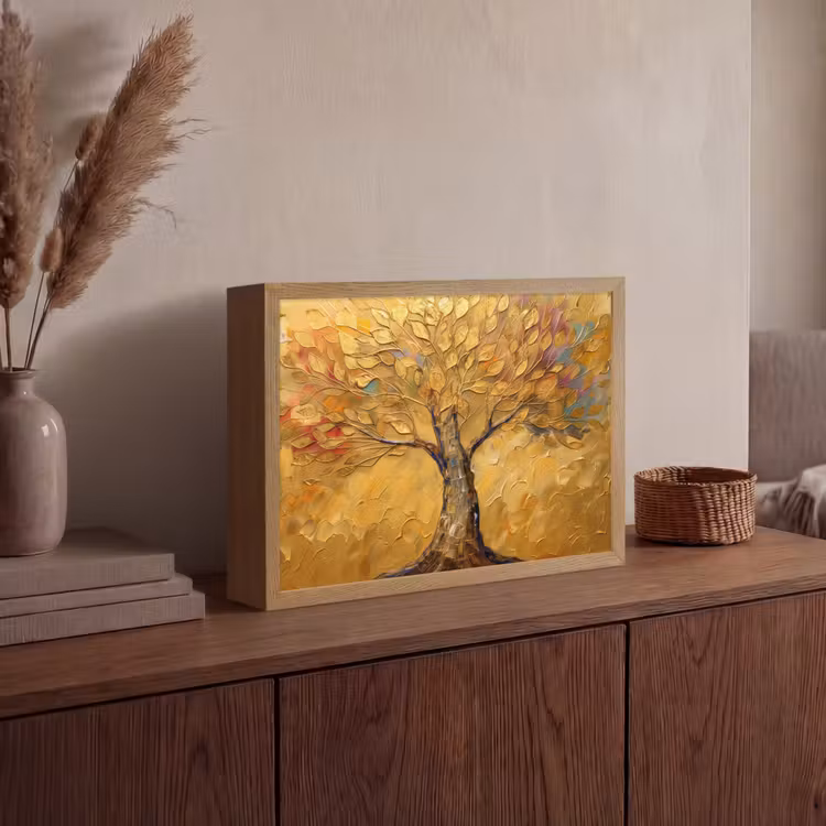 Lightbox - Wandlamp - Goud - Boom - Abstract - Modern — 4