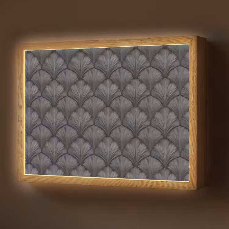 Lightbox - Wandlamp - Waaier - Motief - Grijs — 1