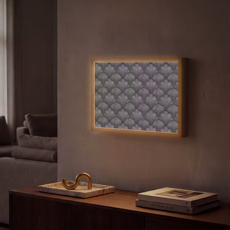 Lightbox - Wandlamp - Waaier - Motief - Grijs — 2