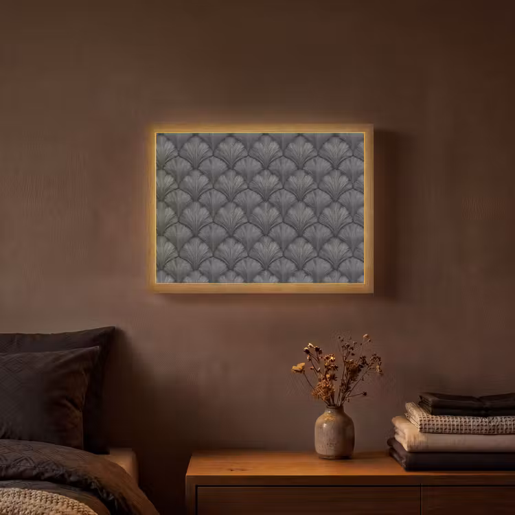 Lightbox - Wandlamp - Waaier - Motief - Grijs — 3