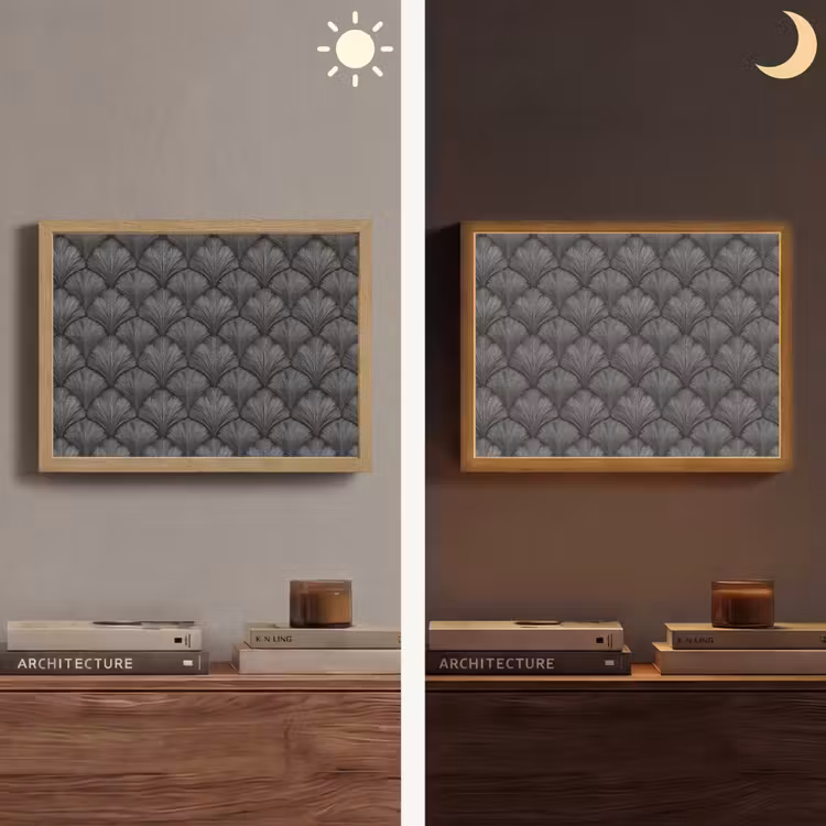 Lightbox - Wandlamp - Waaier - Motief - Grijs — 6