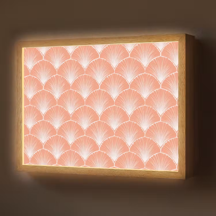 Lightbox - Wandlamp - Waaier - Motief - Zalmroze — 1