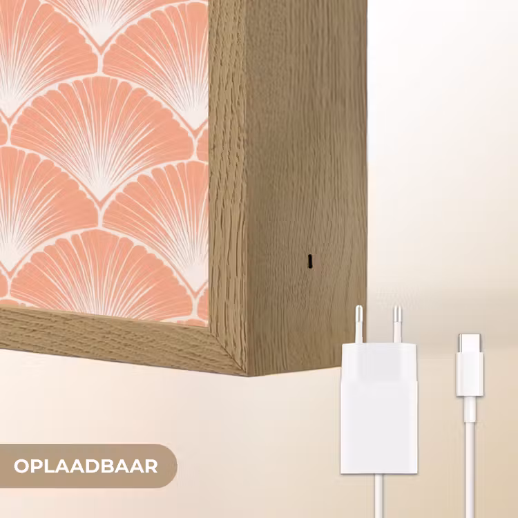 Lightbox - Wandlamp - Waaier - Motief - Zalmroze — 7