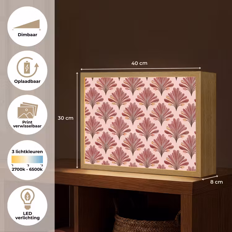 Lightbox - Wandlamp - Waaier - Roze - Rood — 10