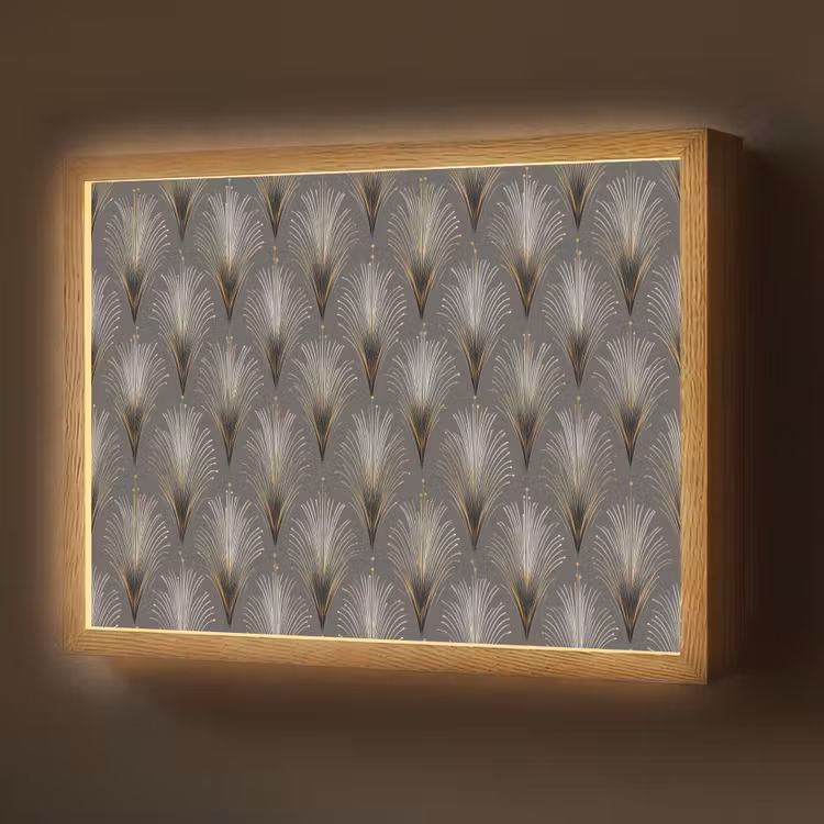 Lightbox - Wandlamp - Waaierstralen - Goud - Antraciet — 1