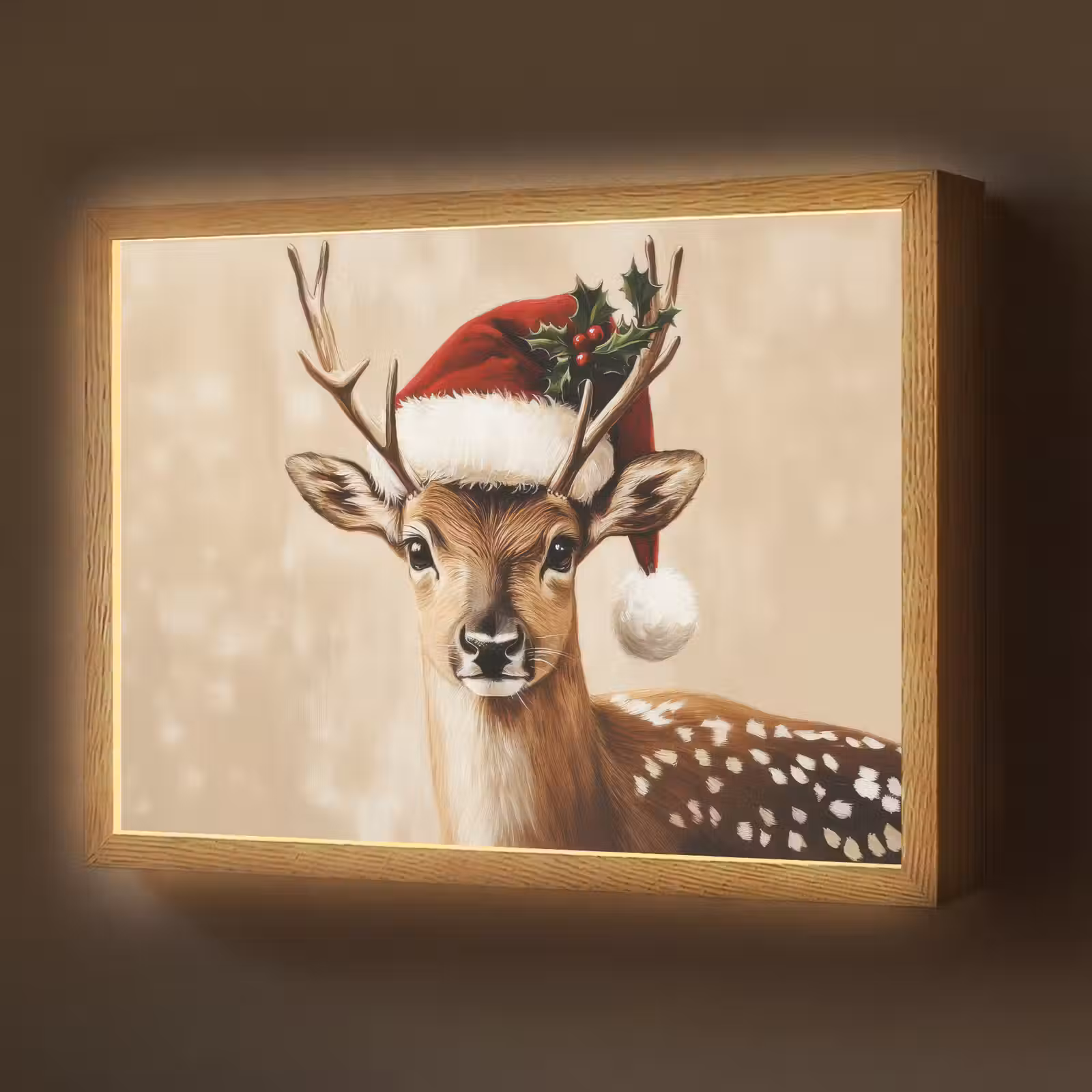 Lightbox - Wandlamp - Kerst - Hert - Gewei - Rood — 1