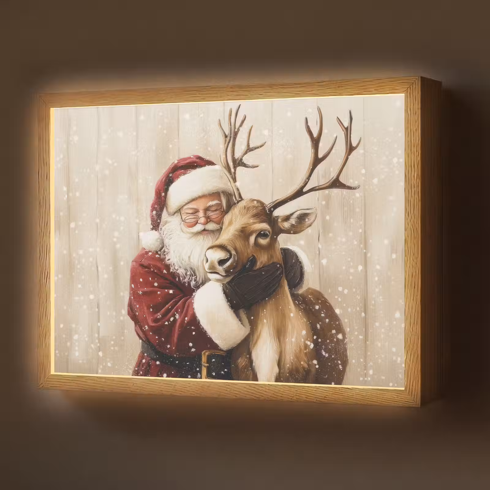 Lightbox - Wandlamp - Kerstman - Rendier - Sneeuw - Kleurrijk — 1