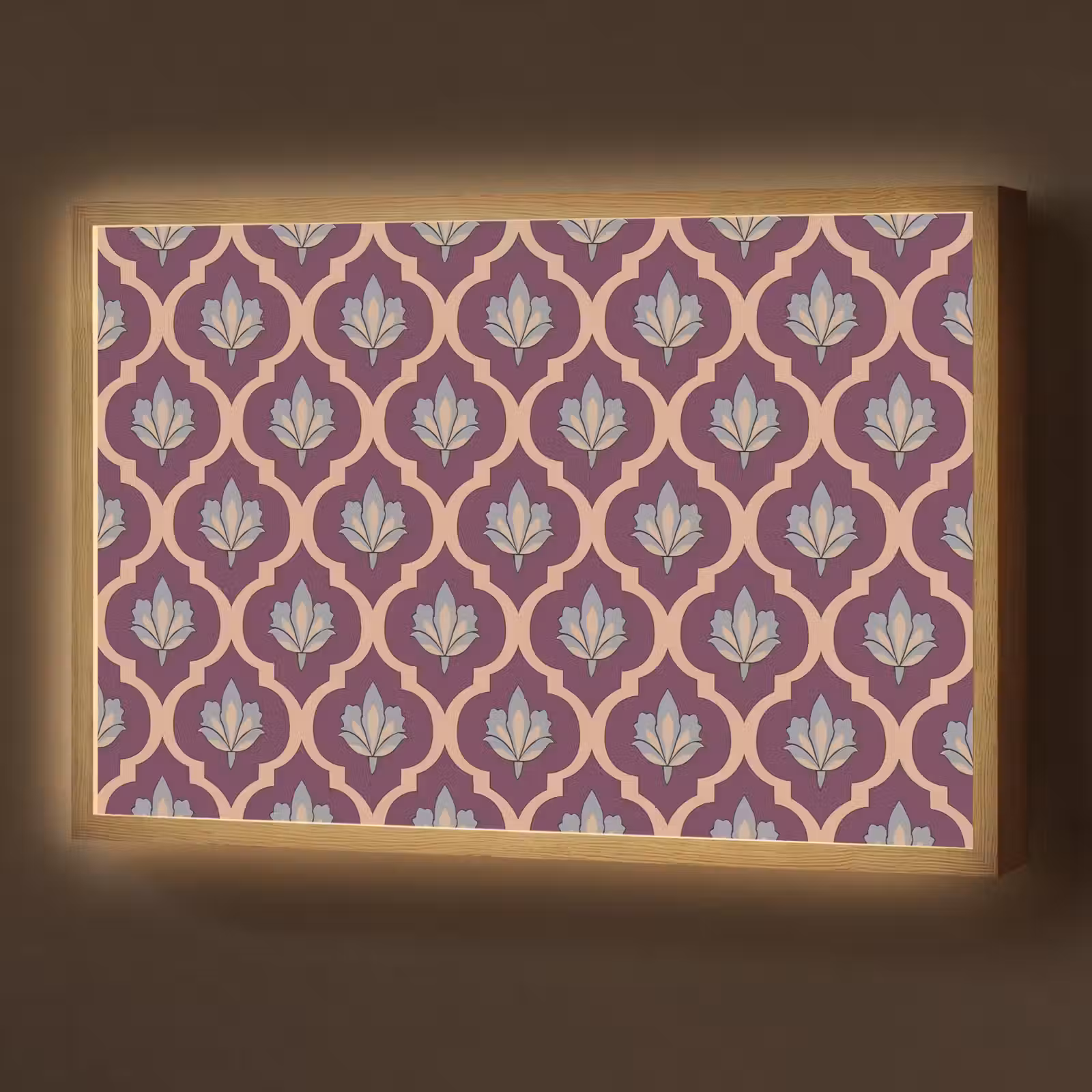 Lightbox - Wandlamp - Patroon - Paars - Bloem — 1