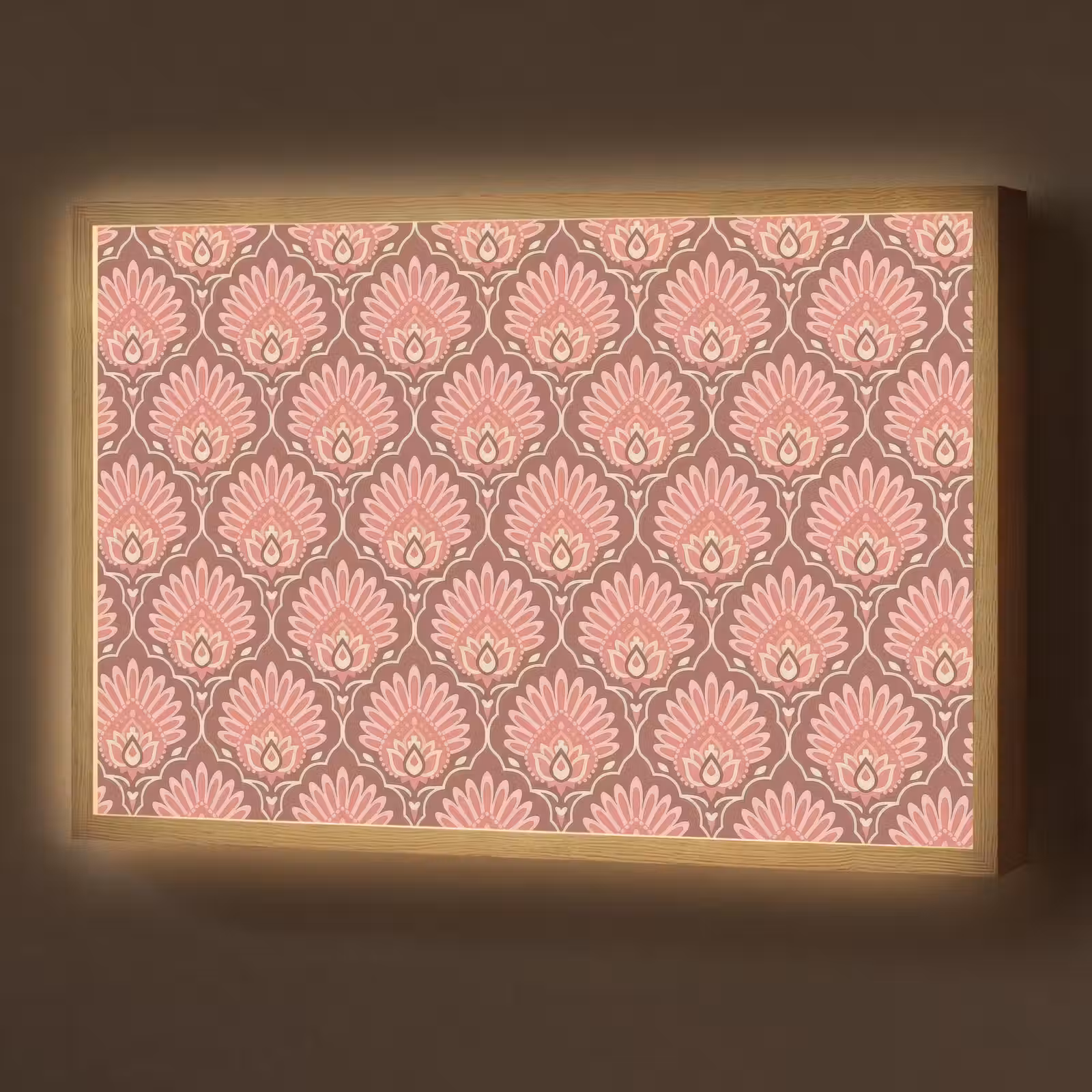 Lightbox - Wandlamp - Waaiermotief - Patroon - Roze — 1