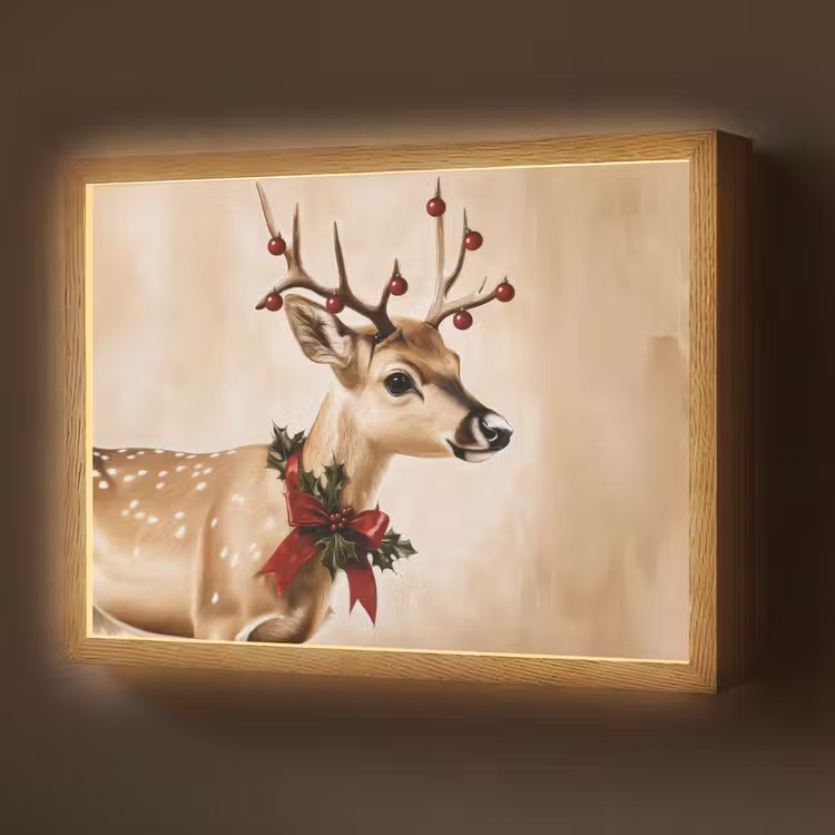 Lightbox - Wandlamp - Gewei - Kerst - Rendier - Rood — 1