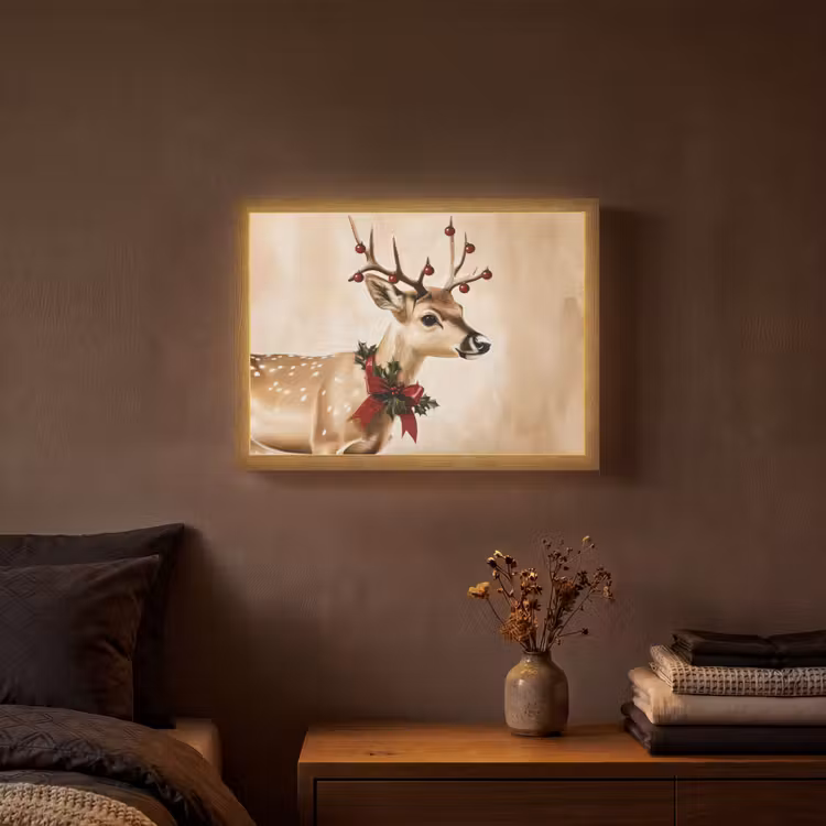 Lightbox - Wandlamp - Gewei - Kerst - Rendier - Rood — 3