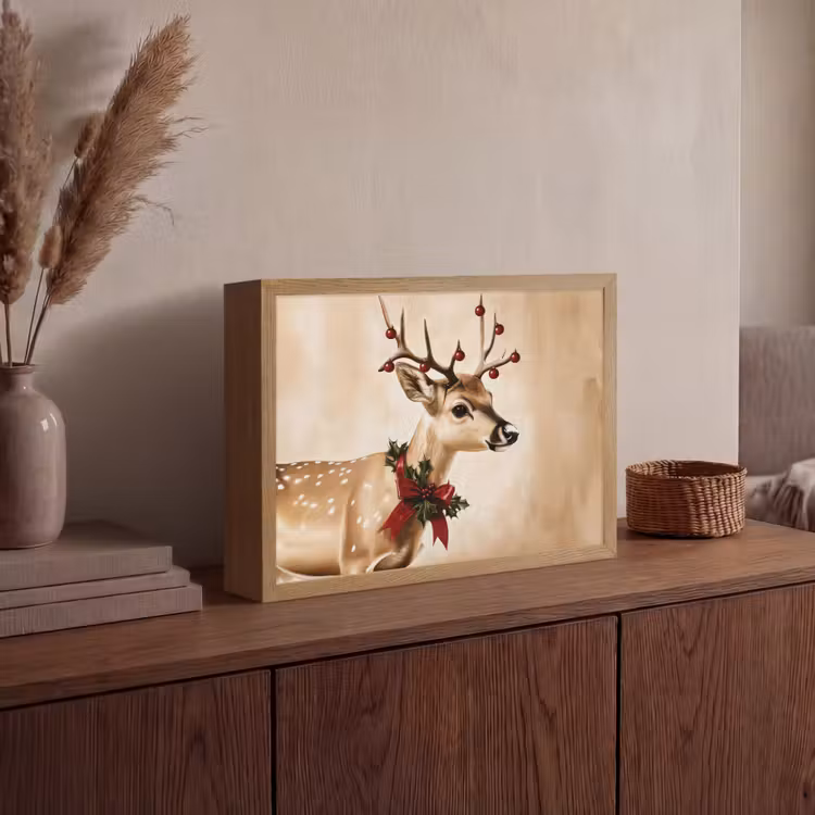 Lightbox - Wandlamp - Gewei - Kerst - Rendier - Rood — 4