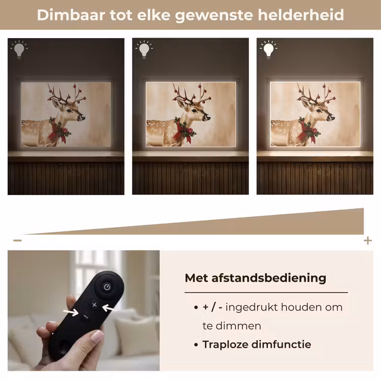 Lightbox - Wandlamp - Gewei - Kerst - Rendier - Rood — 9